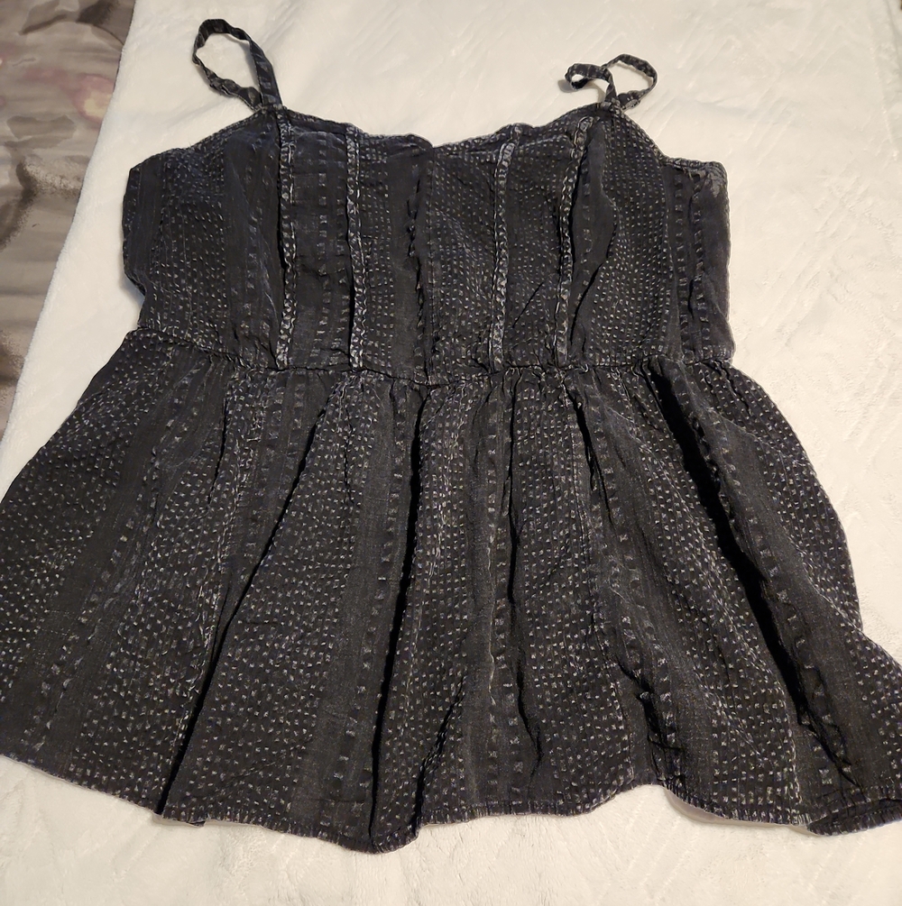 torrid Black Textured Spaghetti Strap Top